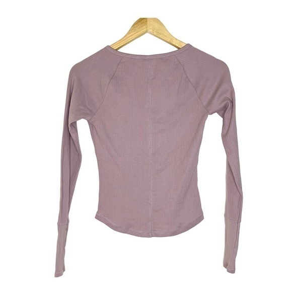 New Free People Tan Ribbed Knit Lounge Top US S - Picture 2 of 7